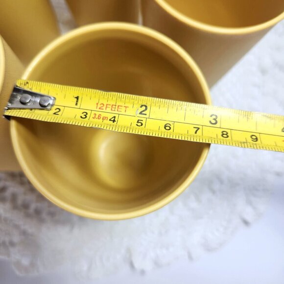 Tupperware Tall Tumblers Set of 5 Harvest Gold 8 oz Juice Cups 873 Vintage 70s - Picture 11 of 11